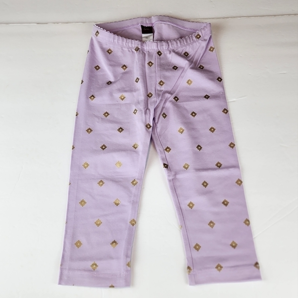 Tea Collection Zuha Capris Leggings size 4 Lavender and gold